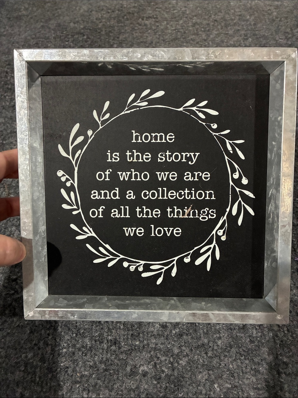 ❤️ 2/$10 Black and Silver "Home is the Story" Decorative Wall Sign